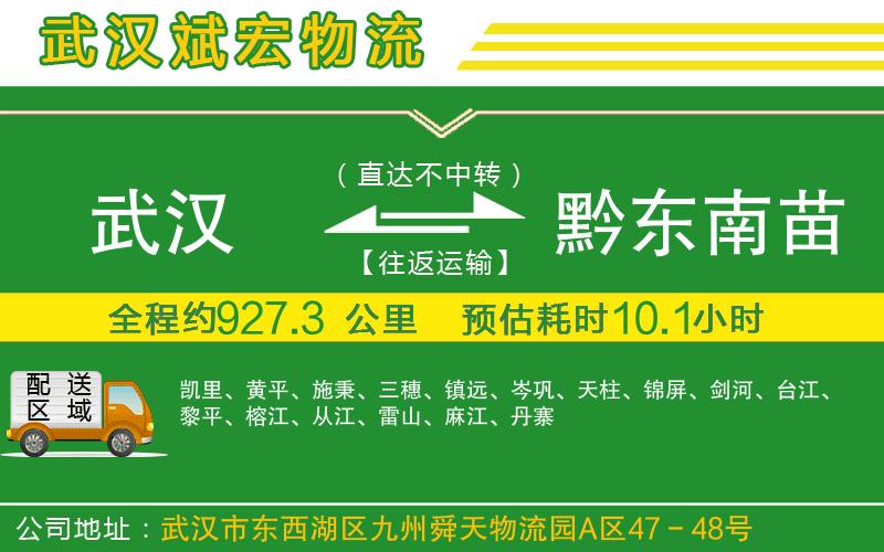 武漢到黔東南苗族侗族自治州貨運(yùn)公司