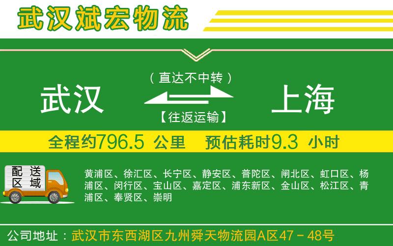 武漢到上海貨運專線
