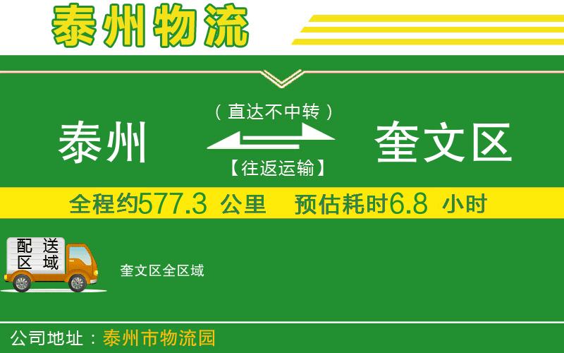 泰州到奎文區(qū)物流公司