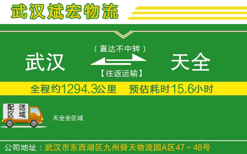 武漢到天全貨運(yùn)公司