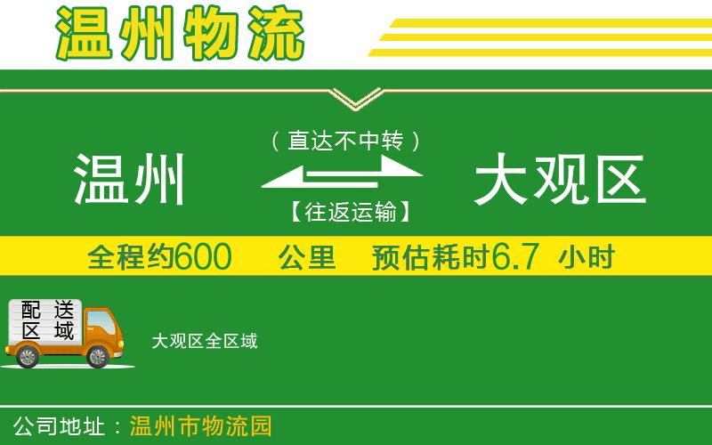 溫州到大觀(guān)區(qū)貨運(yùn)公司