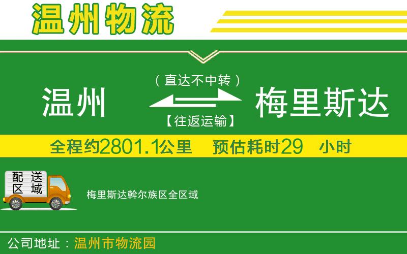 溫州到梅里斯達(dá)斡爾族區(qū)物流專線